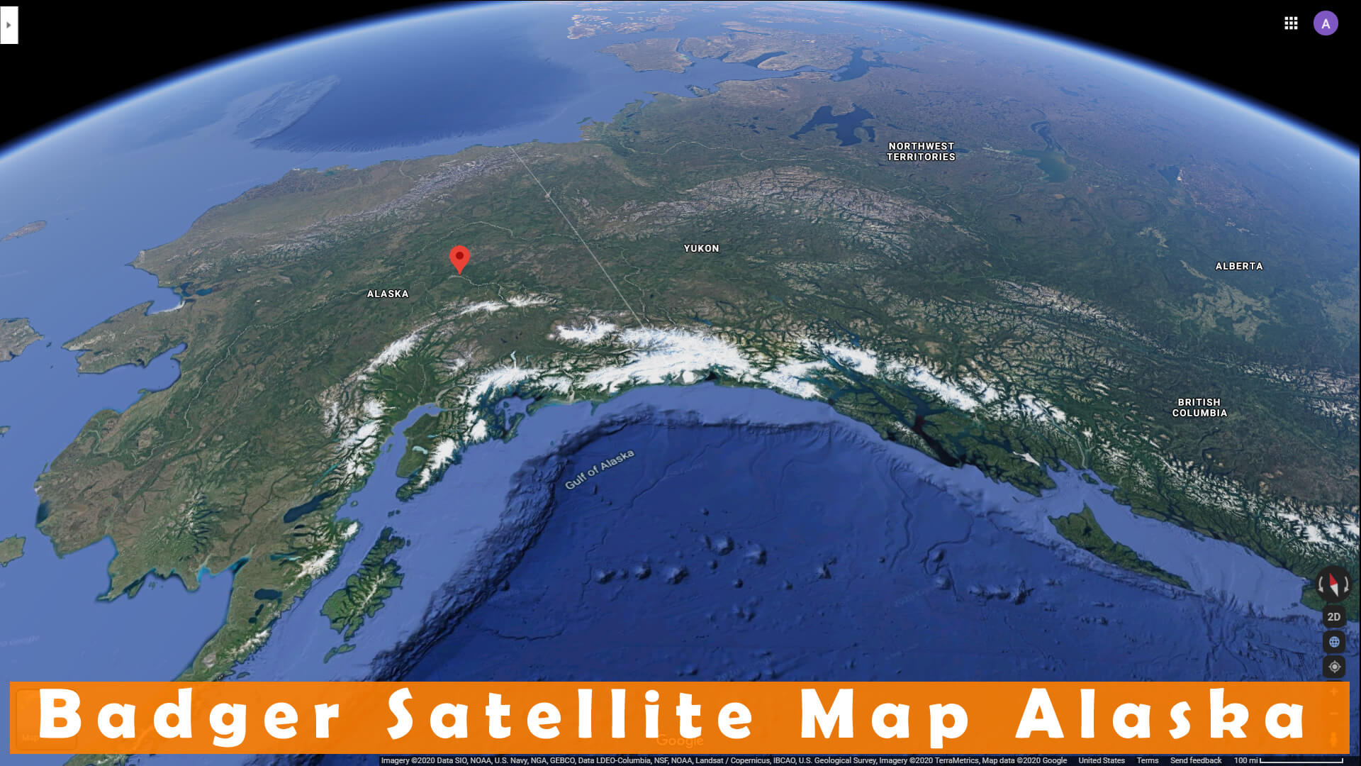 Badger Satellite Carte Alaska